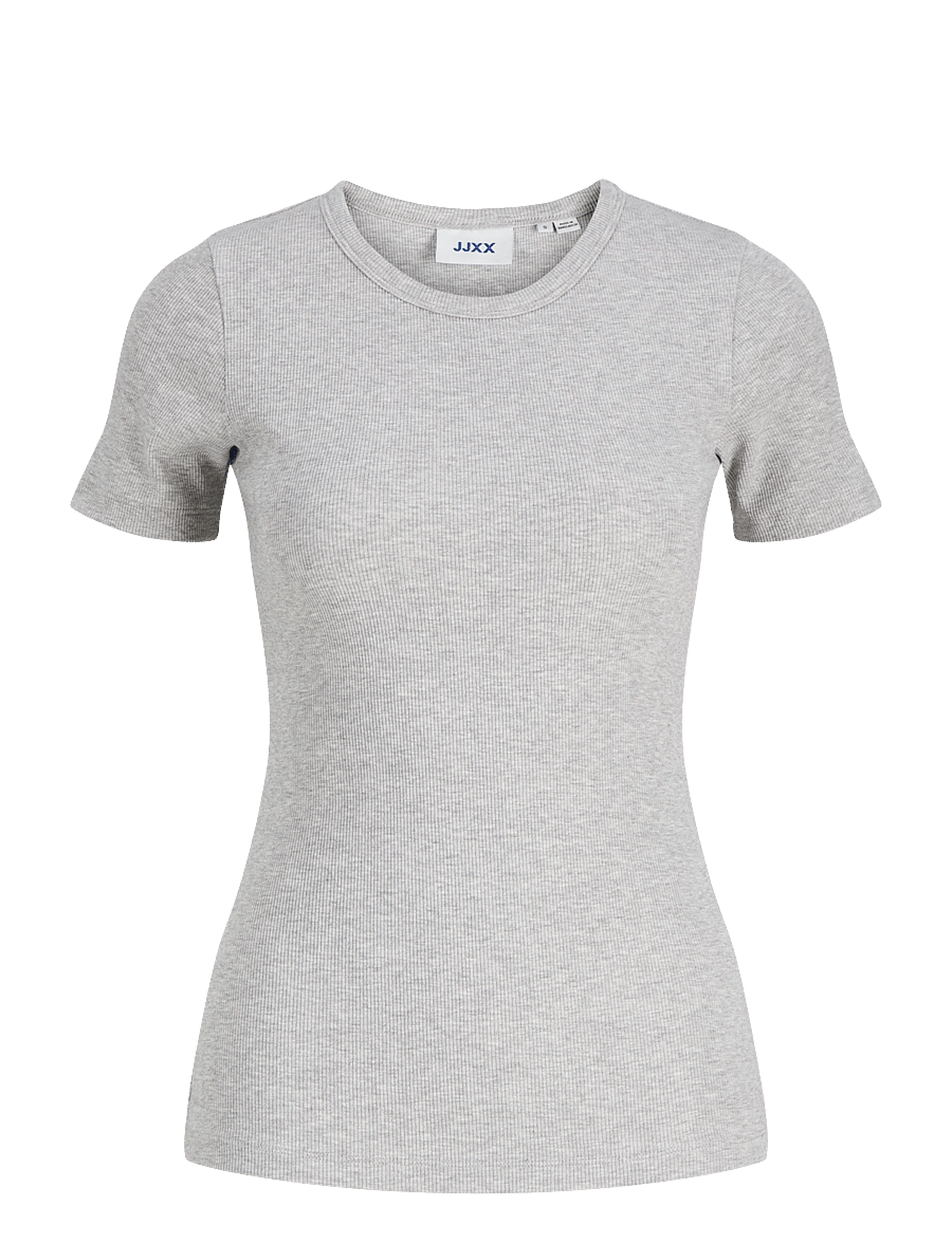 JJXX Kids - JXFRANKIE STR SS RIB TEE JRS NOOS GRL - kurzärmelige - light grey melange - 0