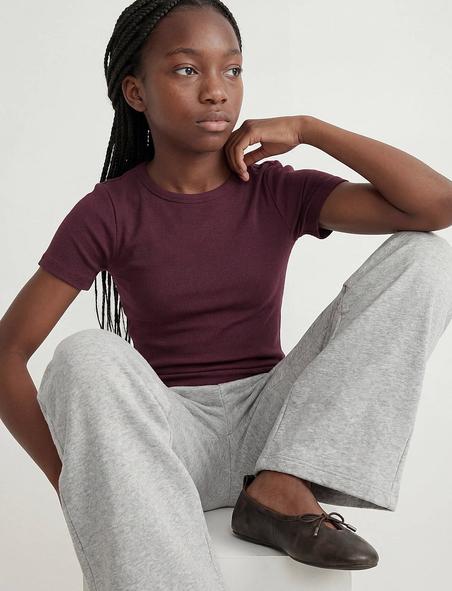 JJXX Kids - JXFRANKIE STR SS RIB TEE JRS NOOS GRL - kortærmede t-shirts - winetasting - 5