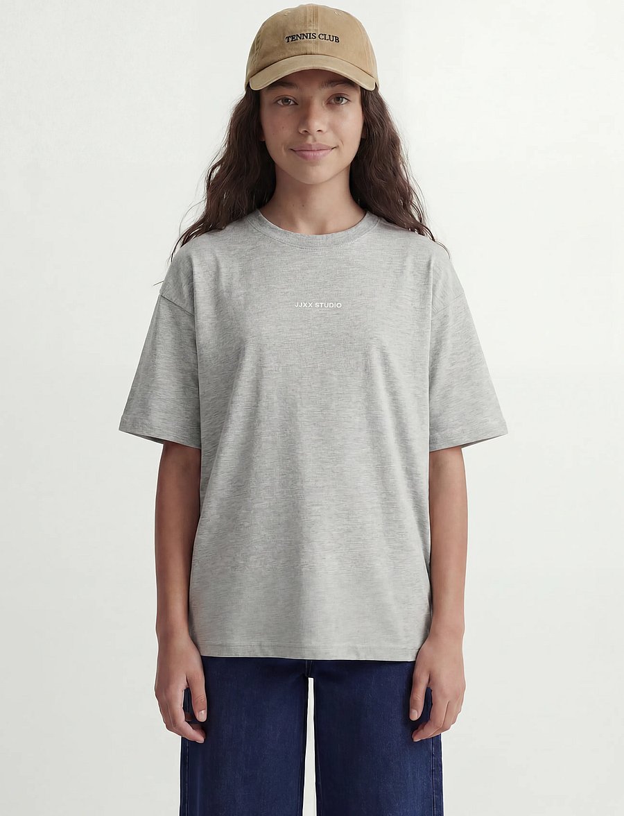 JJXX Kids - JXSTUDIO VESTERBRO TEE JRS NOOS GRL - kortärmade t-shirts - light grey melange - 0