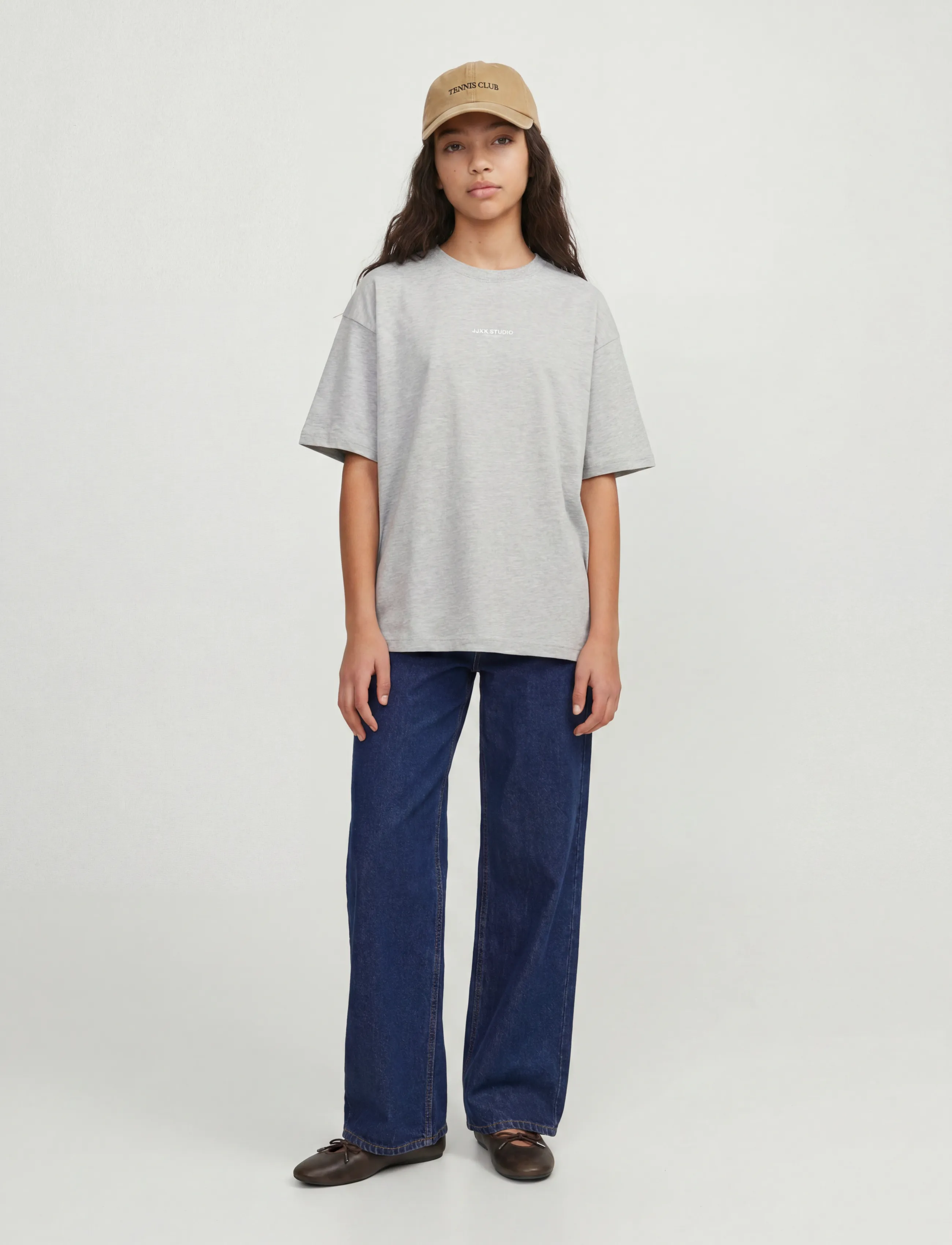 JJXX Kids - JXSTUDIO VESTERBRO TEE JRS NOOS GRL - kortärmade t-shirts - light grey melange - 4