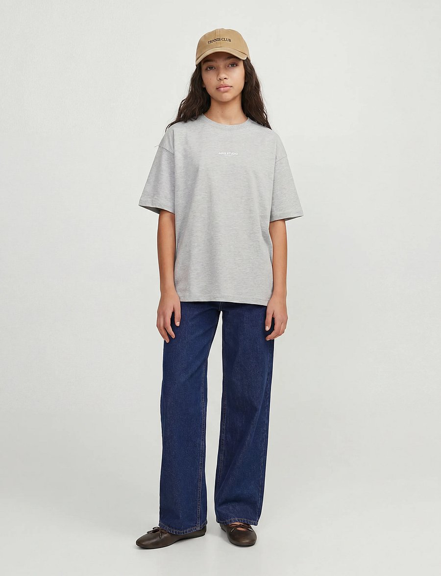 JJXX Kids - JXSTUDIO VESTERBRO TEE JRS NOOS GRL - kortärmade t-shirts - light grey melange - 4