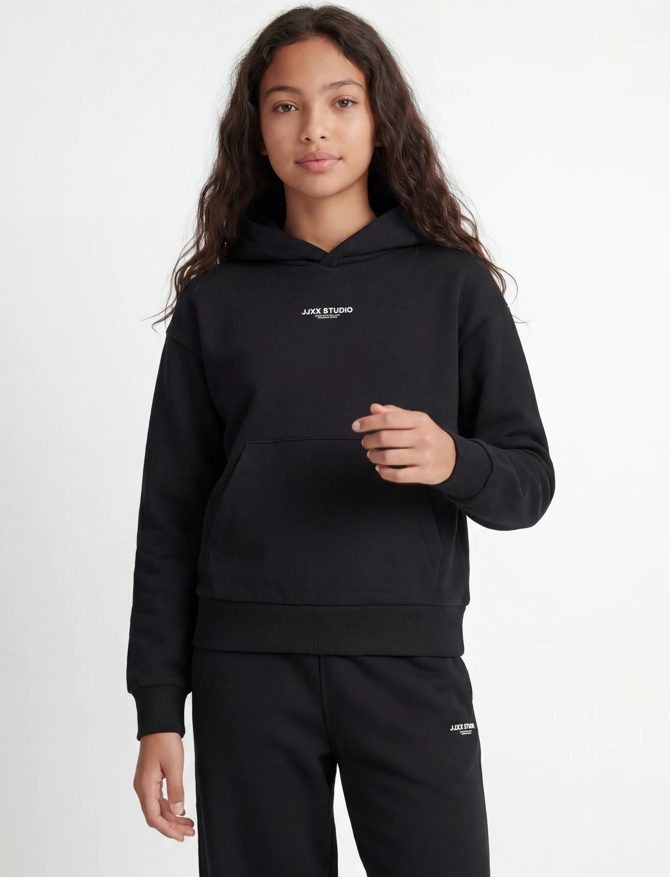 JJXX Kids Jxstudio Vesterbro Hood Swt Noos Grl, Børn, Hættetrøje, Sort, Str: 152