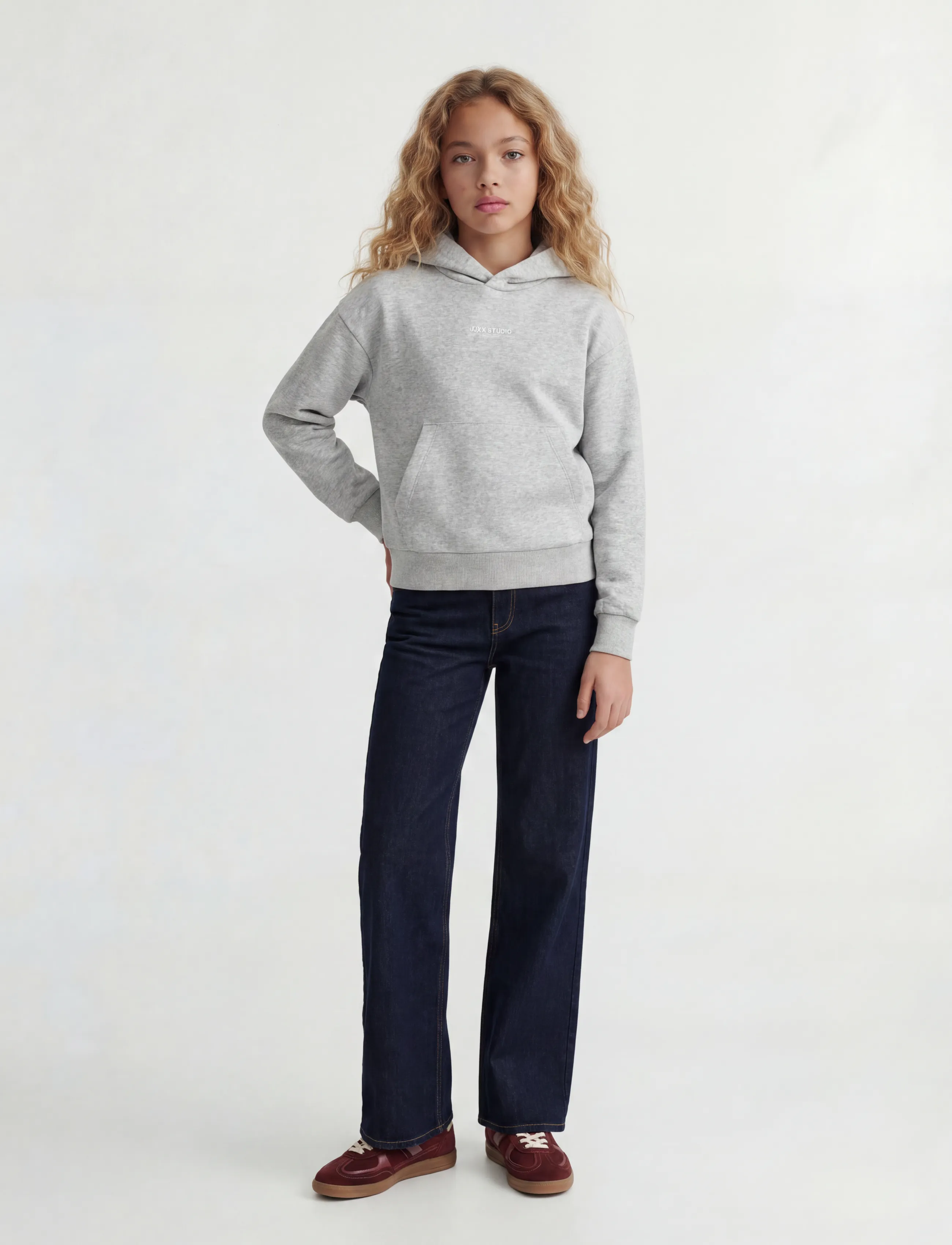 JJXX Kids - JXSTUDIO VESTERBRO HOOD SWT NOOS GRL - kapuzenpullover - light grey melange - 4