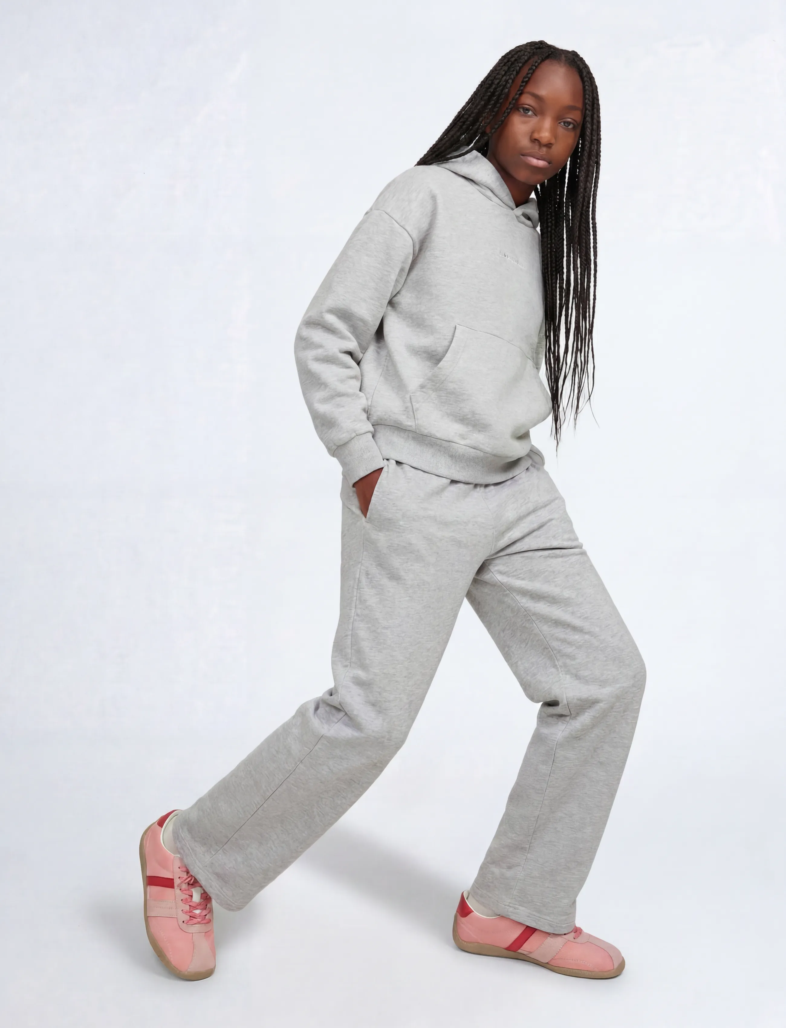 JJXX Kids - JXSTUDIO VESTERBRO PANT SWT NOOS GRL - dressipüksid - light grey melange - 5