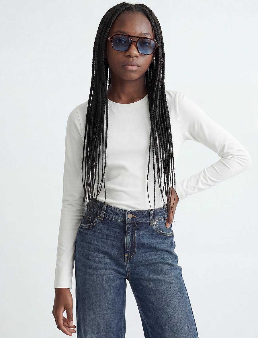 JJXX Kids - JXCELINE GIGI STR LS TEE JRS NOOS GRL - pikkade varrukatega t-särgid - bright white - 0