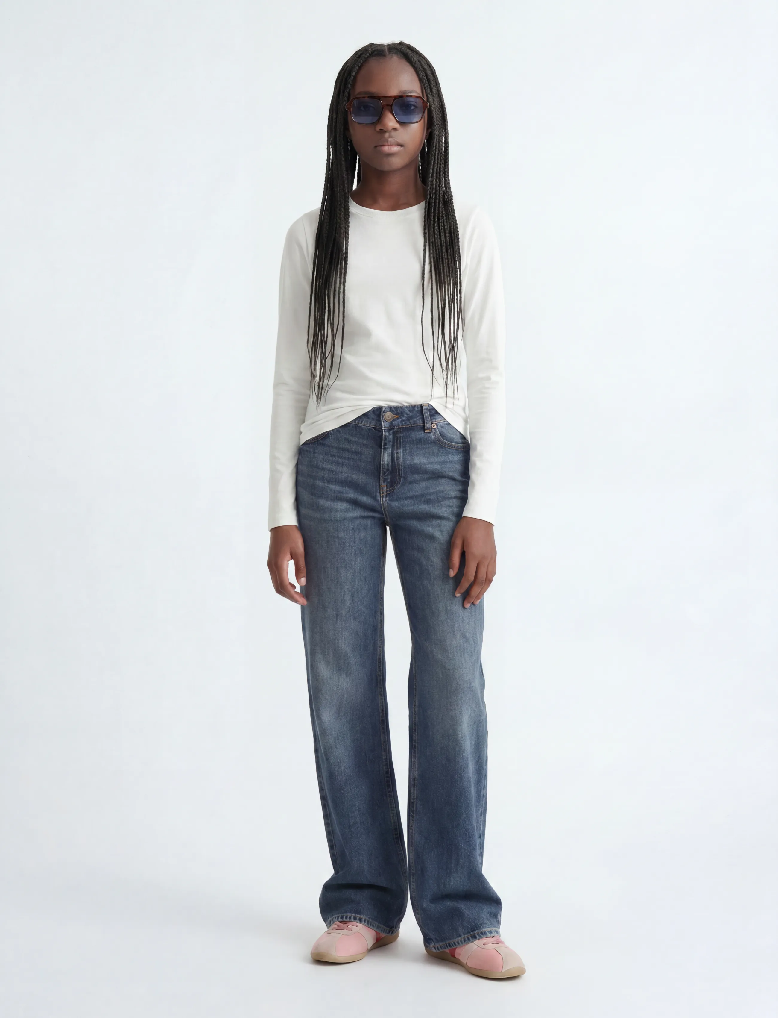 JJXX Kids - JXCELINE GIGI STR LS TEE JRS NOOS GRL - pikkade varrukatega t-särgid - bright white - 4