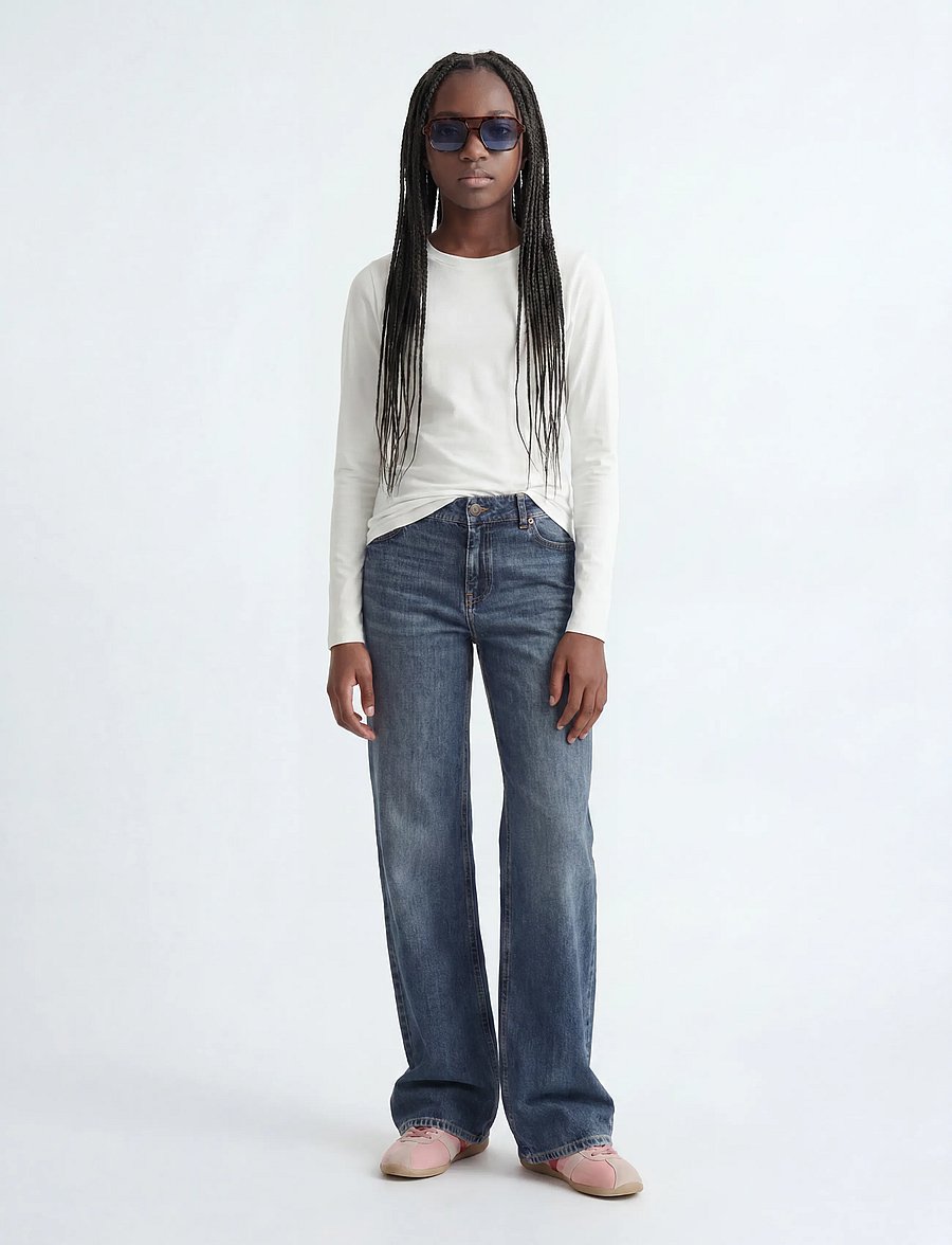 JJXX Kids - JXCELINE GIGI STR LS TEE JRS NOOS GRL - pikkade varrukatega t-särgid - bright white - 4