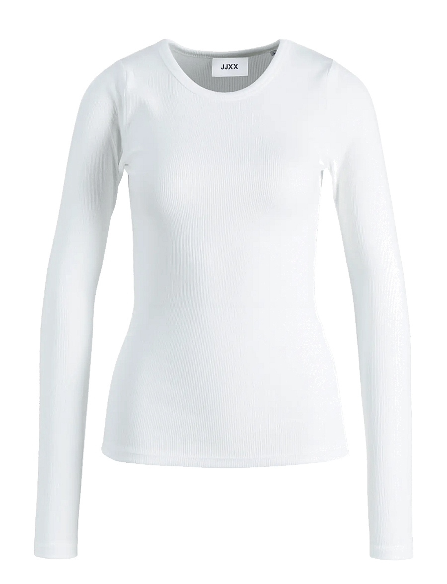 JJXX Kids - JXFREYA STR LS RIB TEE JRS NOOS GRL - bright white - 1