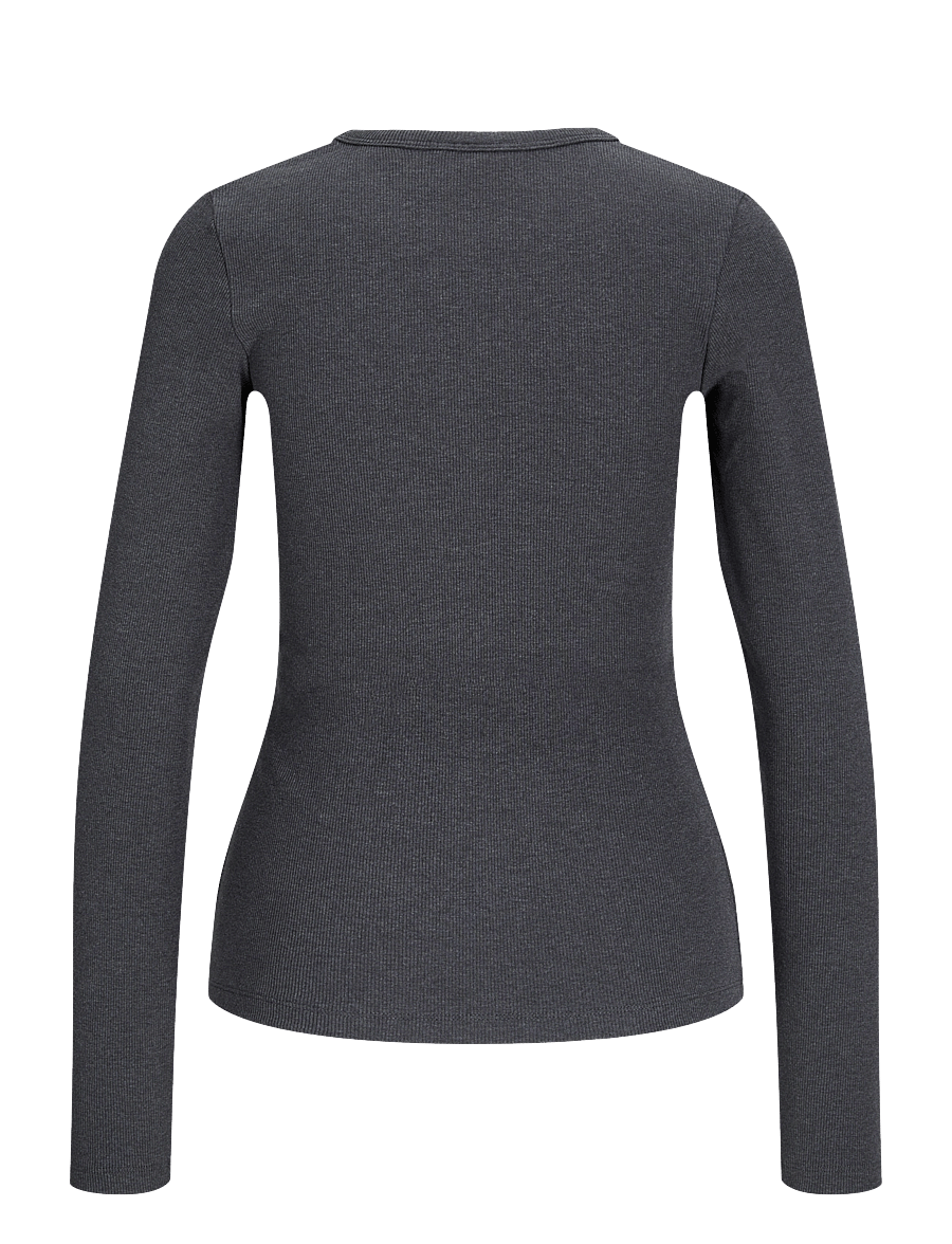 JJXX Kids - JXFREYA STR LS RIB TEE JRS NOOS GRL - dark grey melange - 2