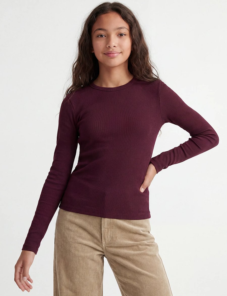 JJXX Kids - JXFREYA STR LS RIB TEE JRS NOOS GRL - winetasting - 0