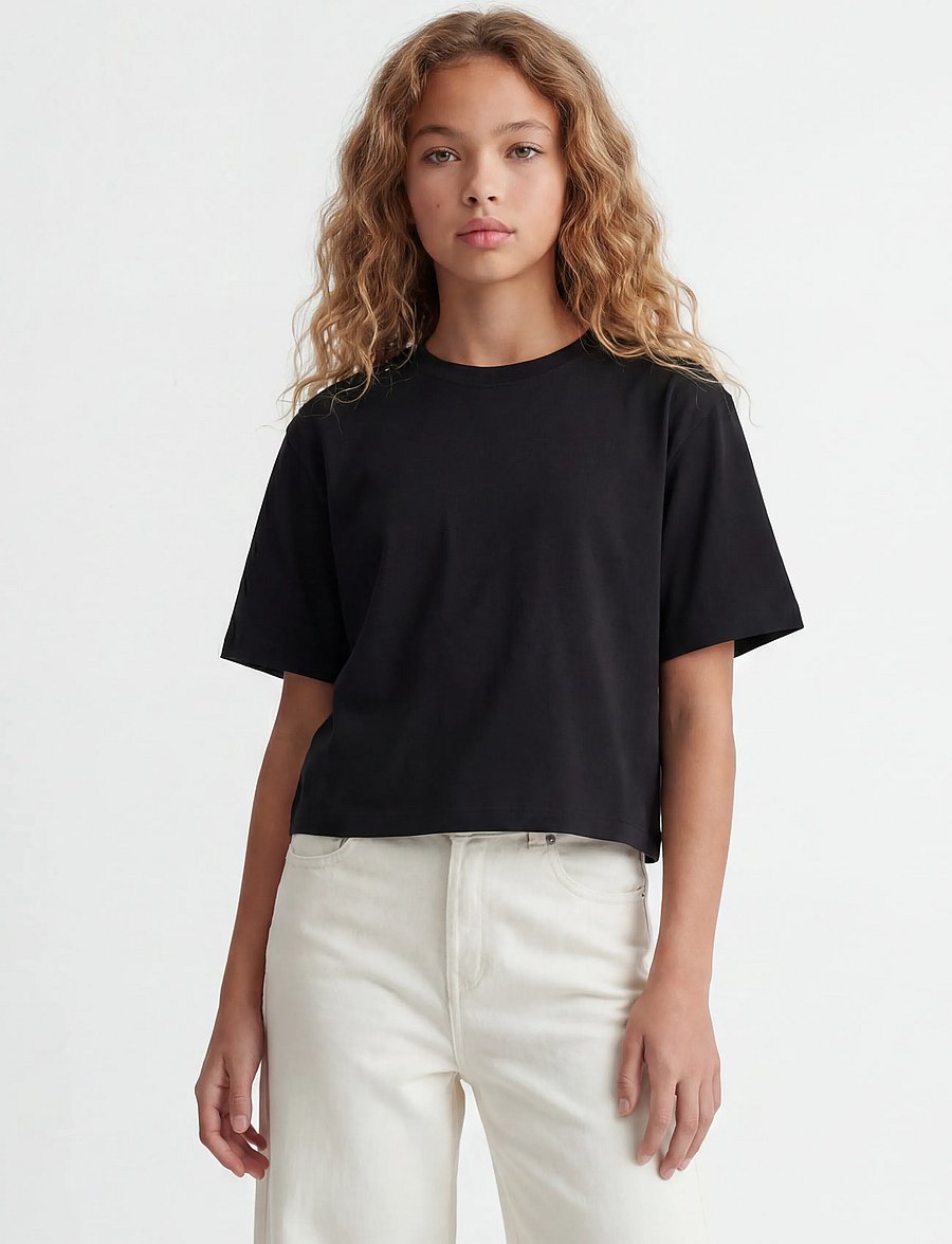 JJXX Kids - JXANDREA SS CROPPED TEE JRS NOOS GRL - kurzärmelige - black - 0