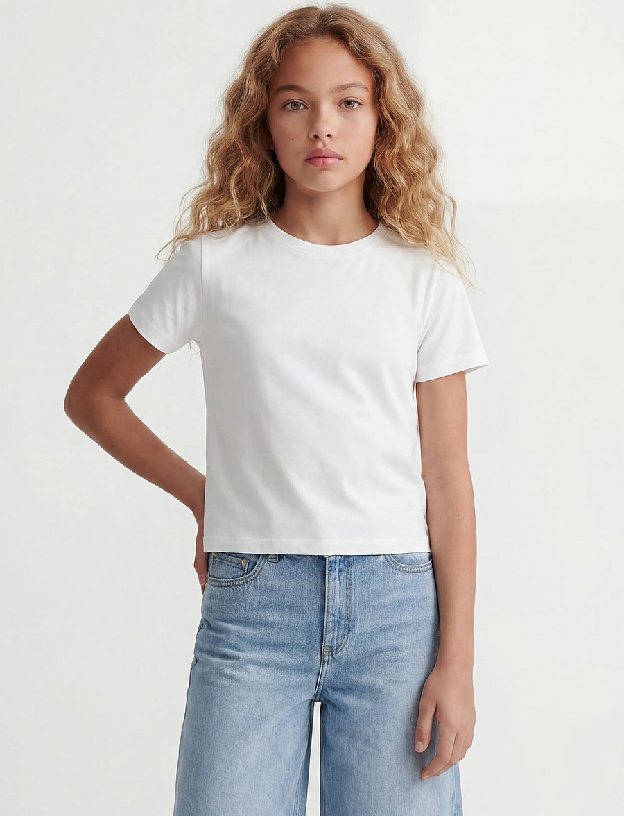 JJXX Kids - JXANDREA SS CROPPED TEE JRS NOOS GRL - kurzärmelige - bright white - 0