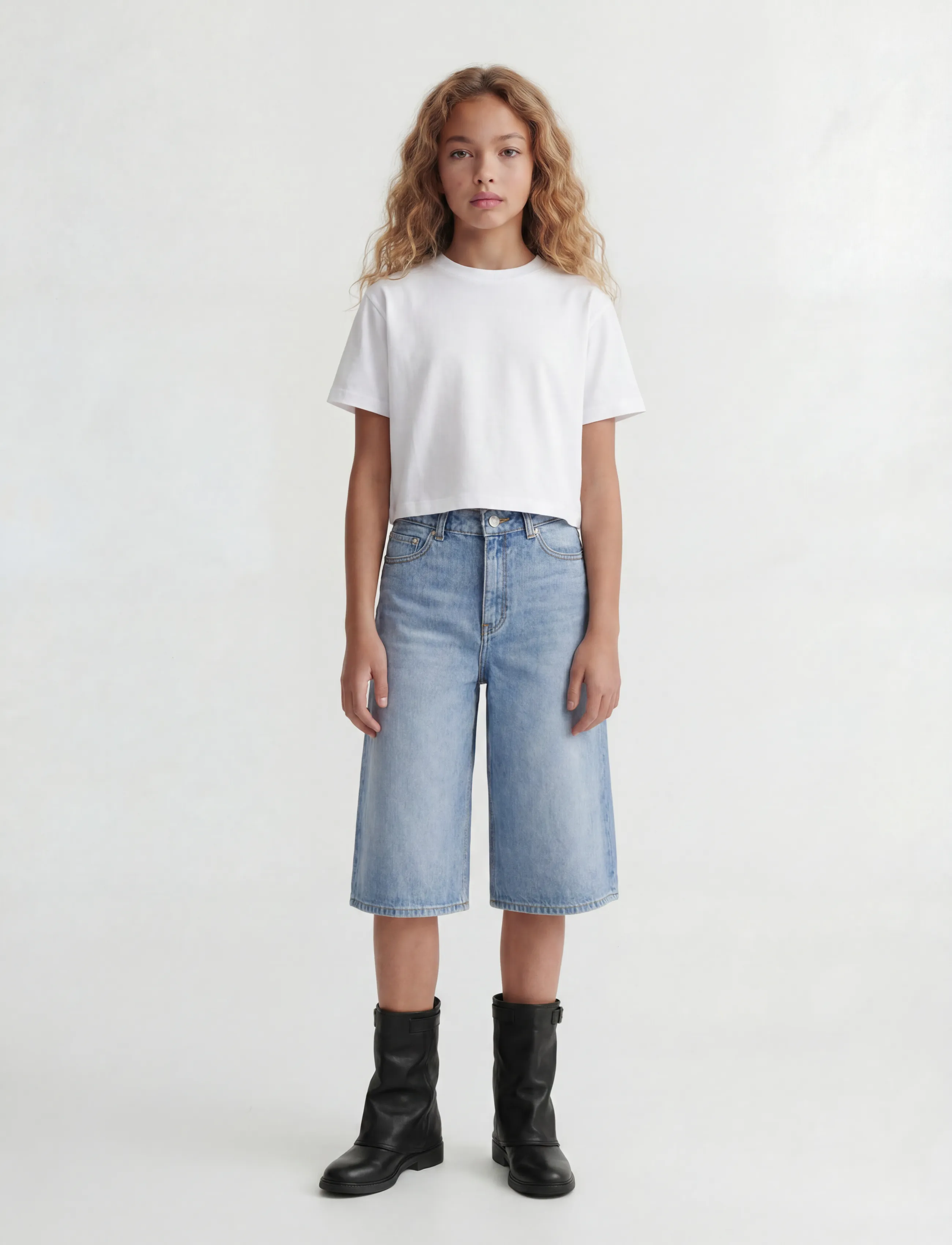 JJXX Kids - JXANDREA SS CROPPED TEE JRS NOOS GRL - kortærmede t-shirts - bright white - 4