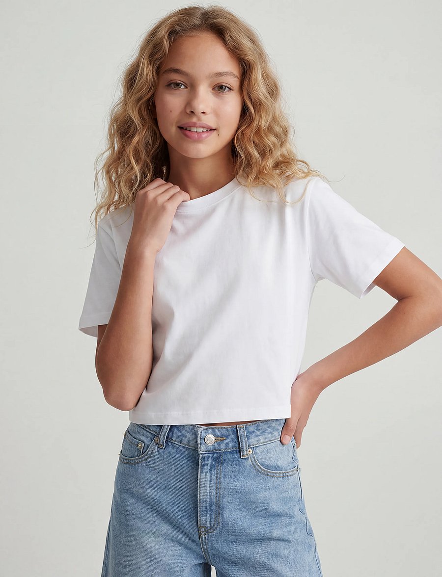 JJXX Kids - JXANDREA SS CROPPED TEE JRS NOOS GRL - kurzärmelige - bright white - 5