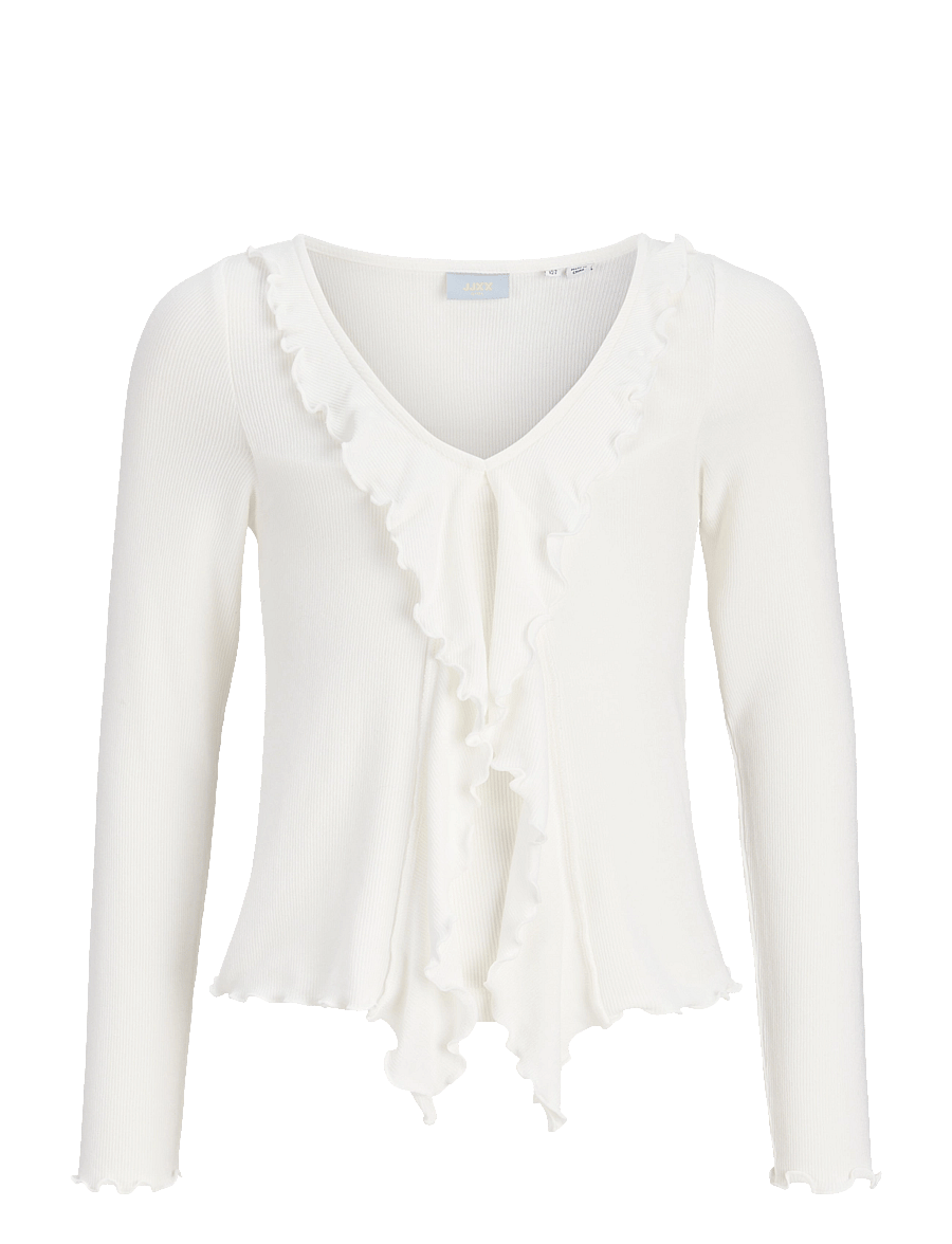 JJXX Kids - JXUMA LS RIB BOW TOP JRS GRL - cloud dancer - 0