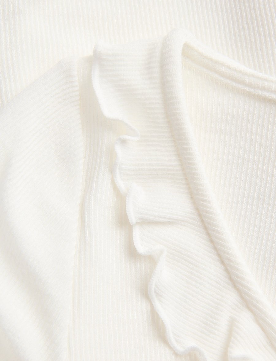 JJXX Kids - JXUMA LS RIB BOW TOP JRS GRL - cloud dancer - 2