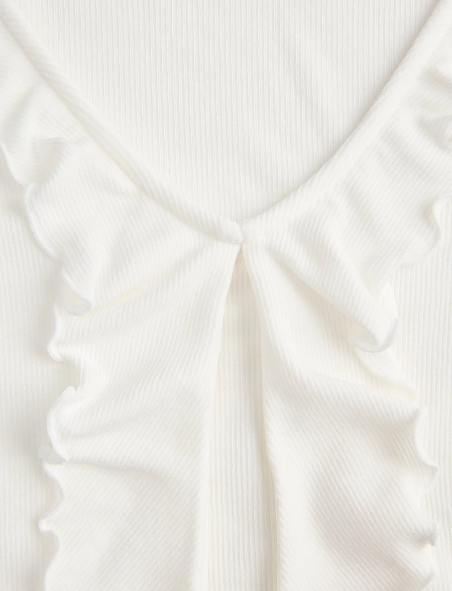 JJXX Kids - JXUMA LS RIB BOW TOP JRS GRL - cloud dancer - 3