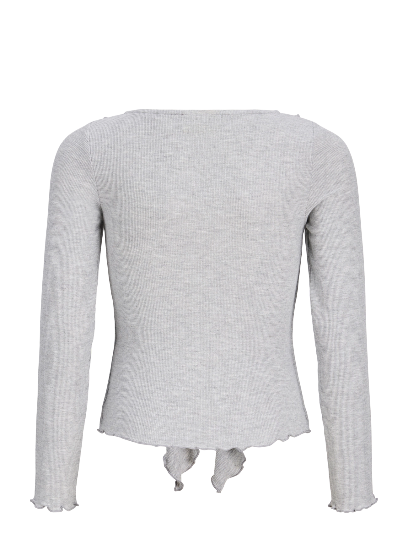 JJXX Kids - JXUMA LS RIB BOW TOP JRS GRL - långärmade t-shirts - light grey melange - 1