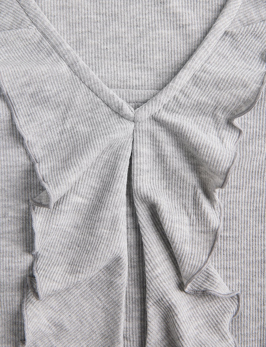 JJXX Kids - JXUMA LS RIB BOW TOP JRS GRL - långärmade t-shirts - light grey melange - 3
