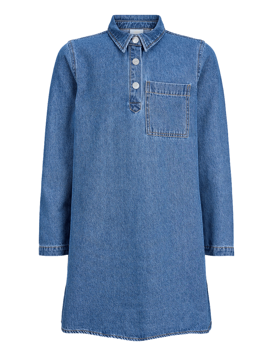 JJXX Kids - JXAMARA SILLE LS SHORT DRESS DNM GRL SN - blue denim - 1