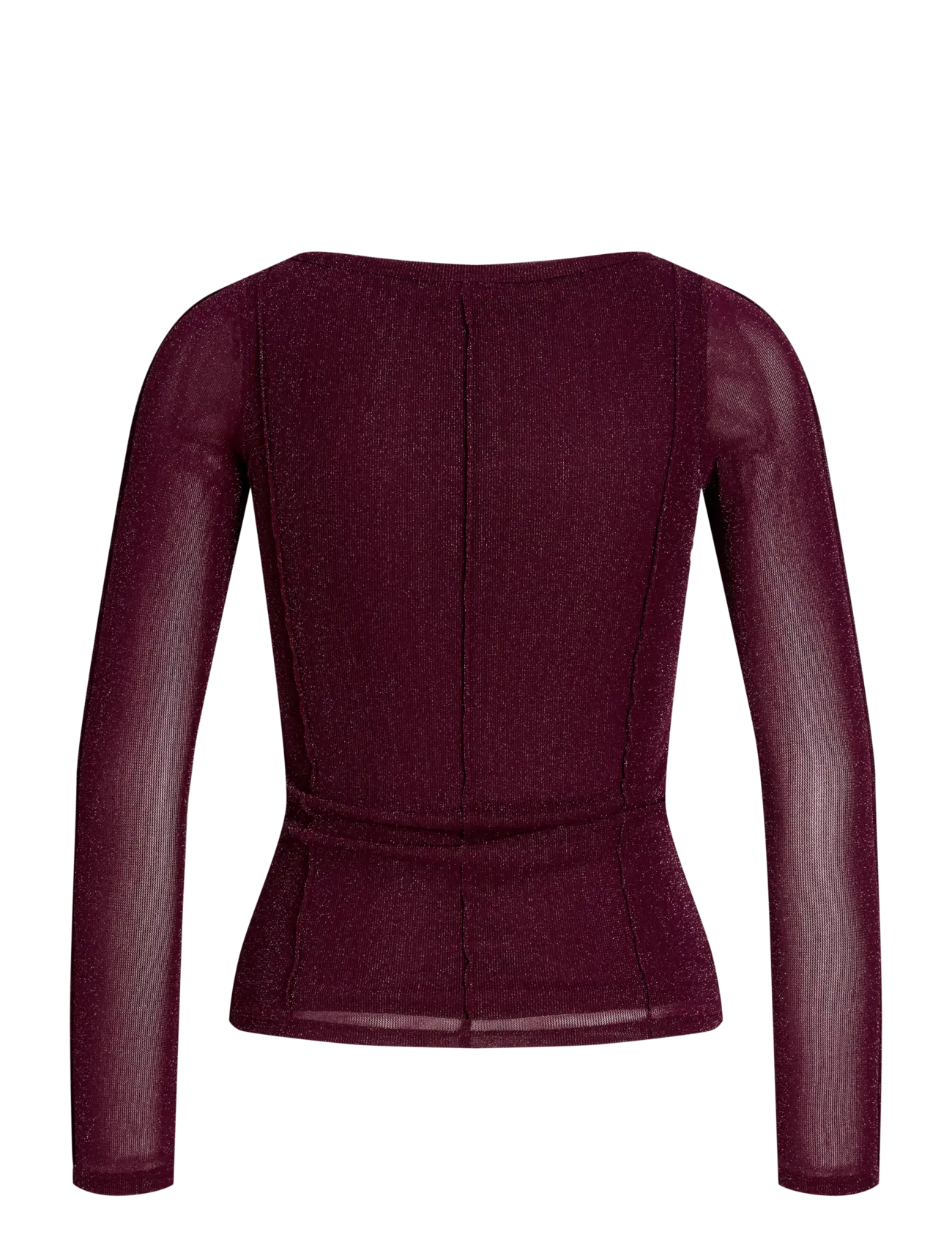 JJXX Kids - JXMINNA MESH GLITTER LS TOP WVN GRL - bluser & tunikaer - winetasting - 1