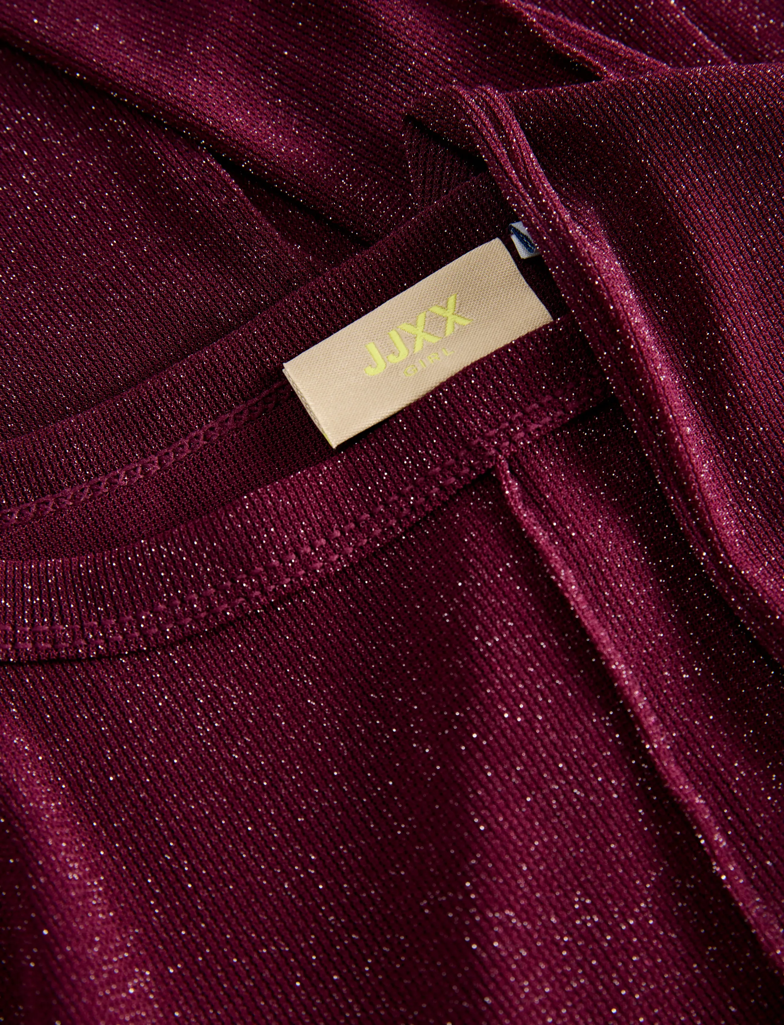 JJXX Kids - JXMINNA MESH GLITTER LS TOP WVN GRL - bluser & tunikaer - winetasting - 2
