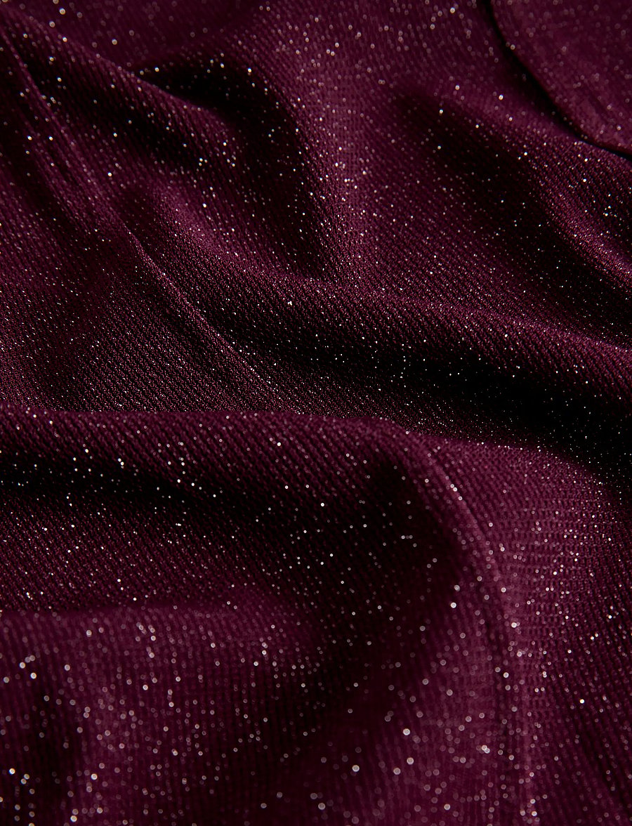 JJXX Kids - JXMINNA MESH GLITTER LS TOP WVN GRL - bluser & tunikaer - winetasting - 4
