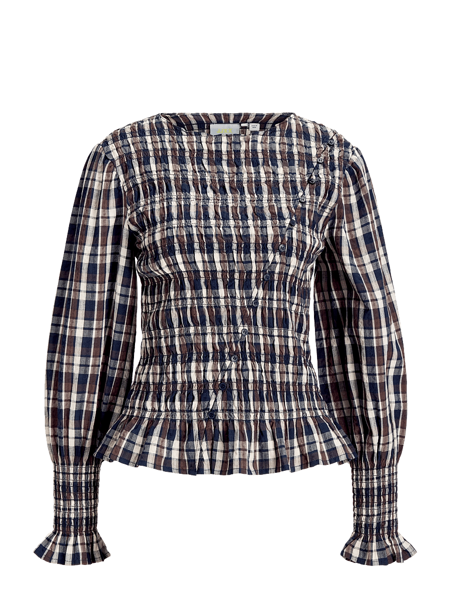 JJXX Kids - JXZANA LS SMOCK TOP WVN GRL - pluusid ja tuunikad - demitasse - 0