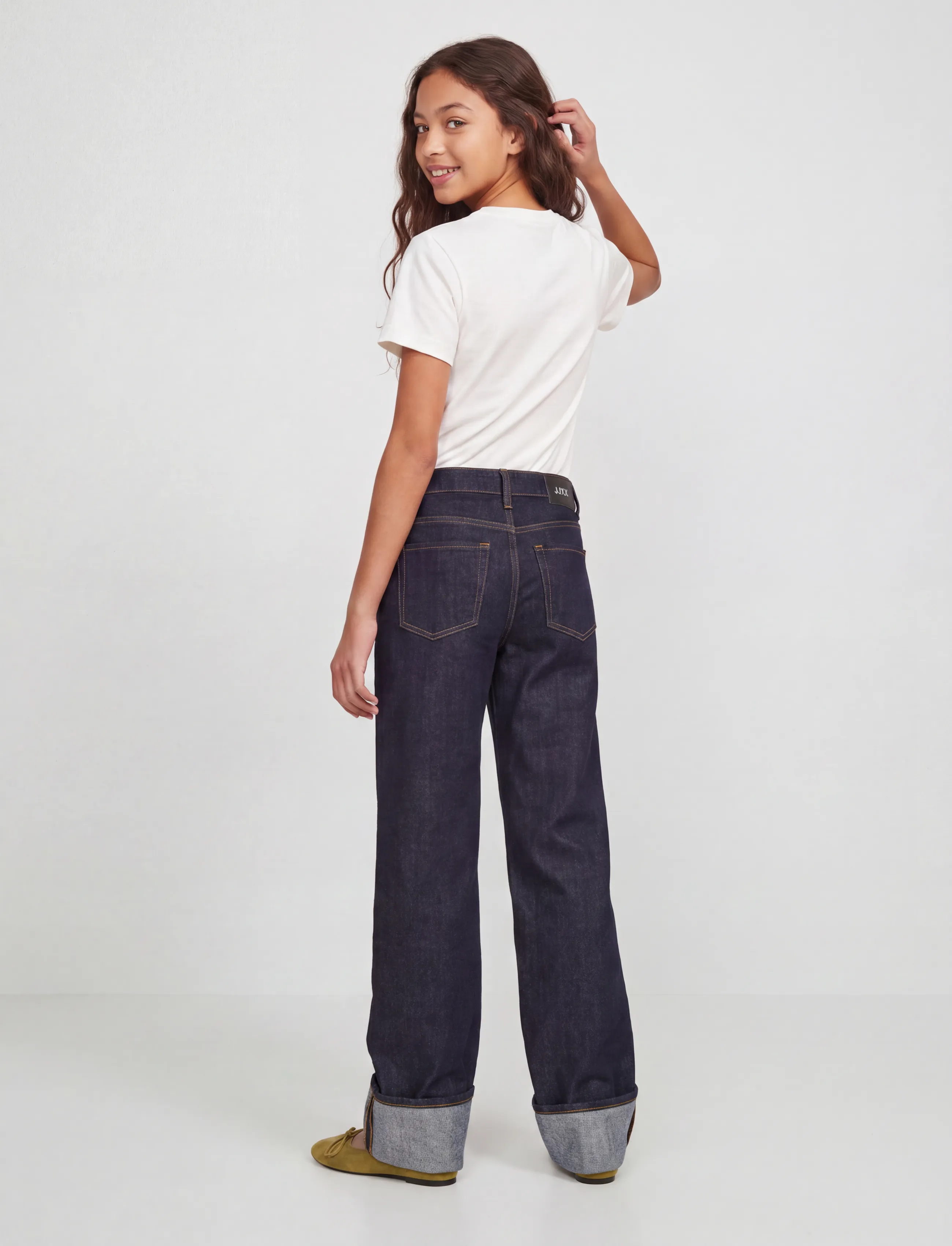 JJXX Kids - JXTOKYO VEGA FOLD UP R269 DNM GRL - wide leg jeans - dark blue denim - 3
