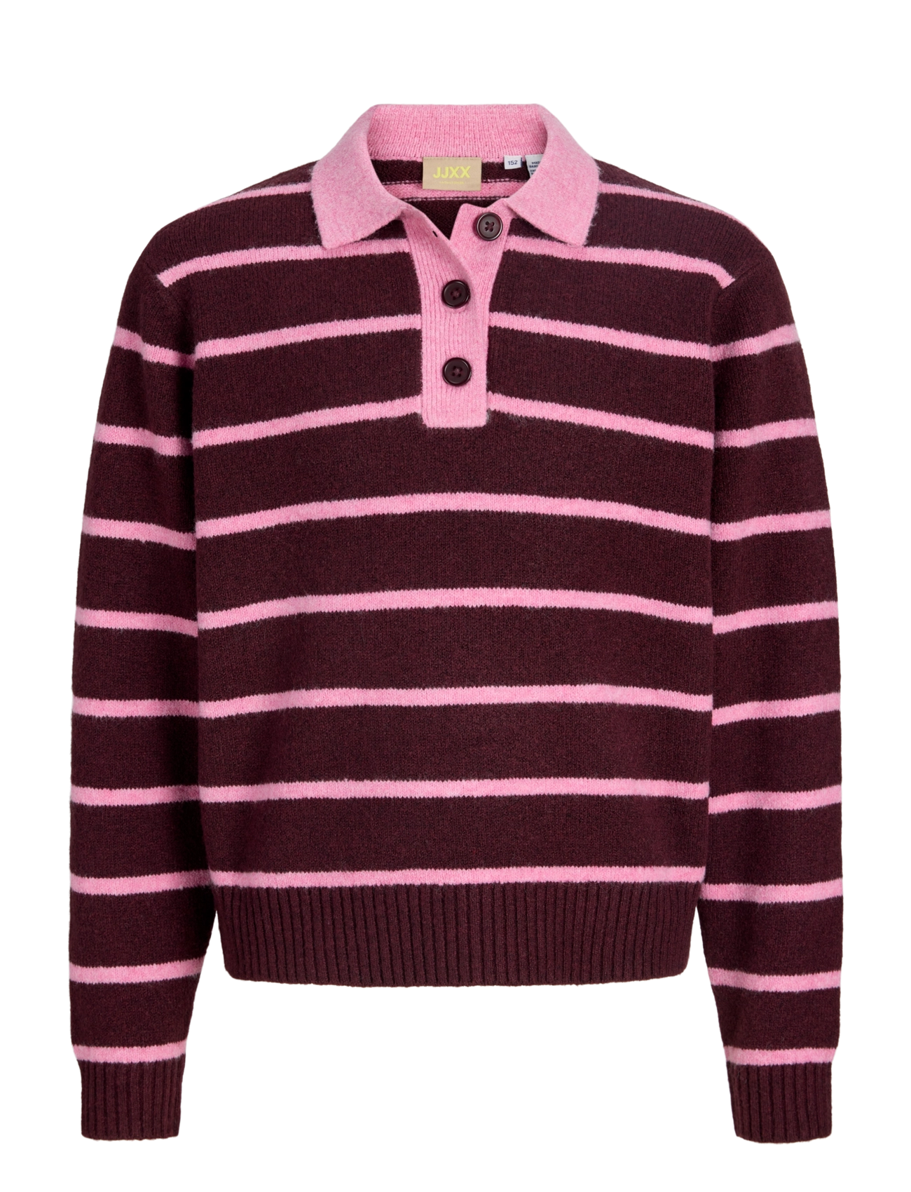 JJXX Kids JXRUBY POLO NECK KNIT SN GRL - Tagasi kooli - ORCHID SMOKE / burgundy