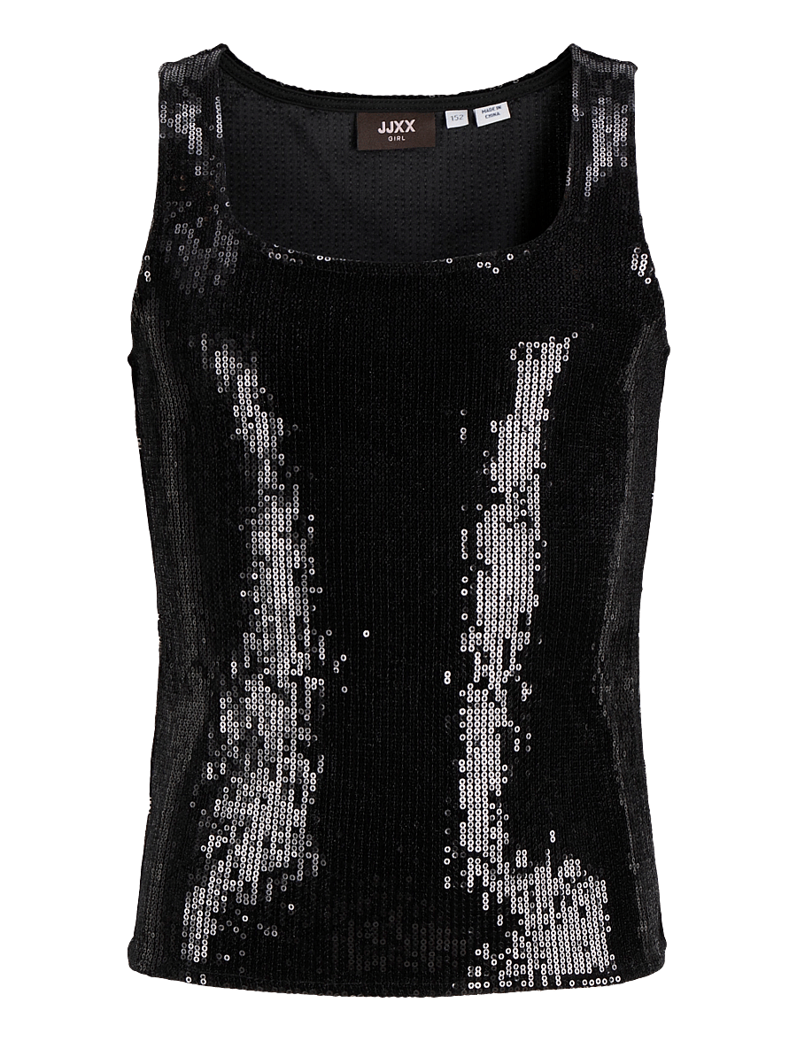 JJXX Kids - JXNANI SEQUIN SL TOP WVN GRL - tanktops - black - 0