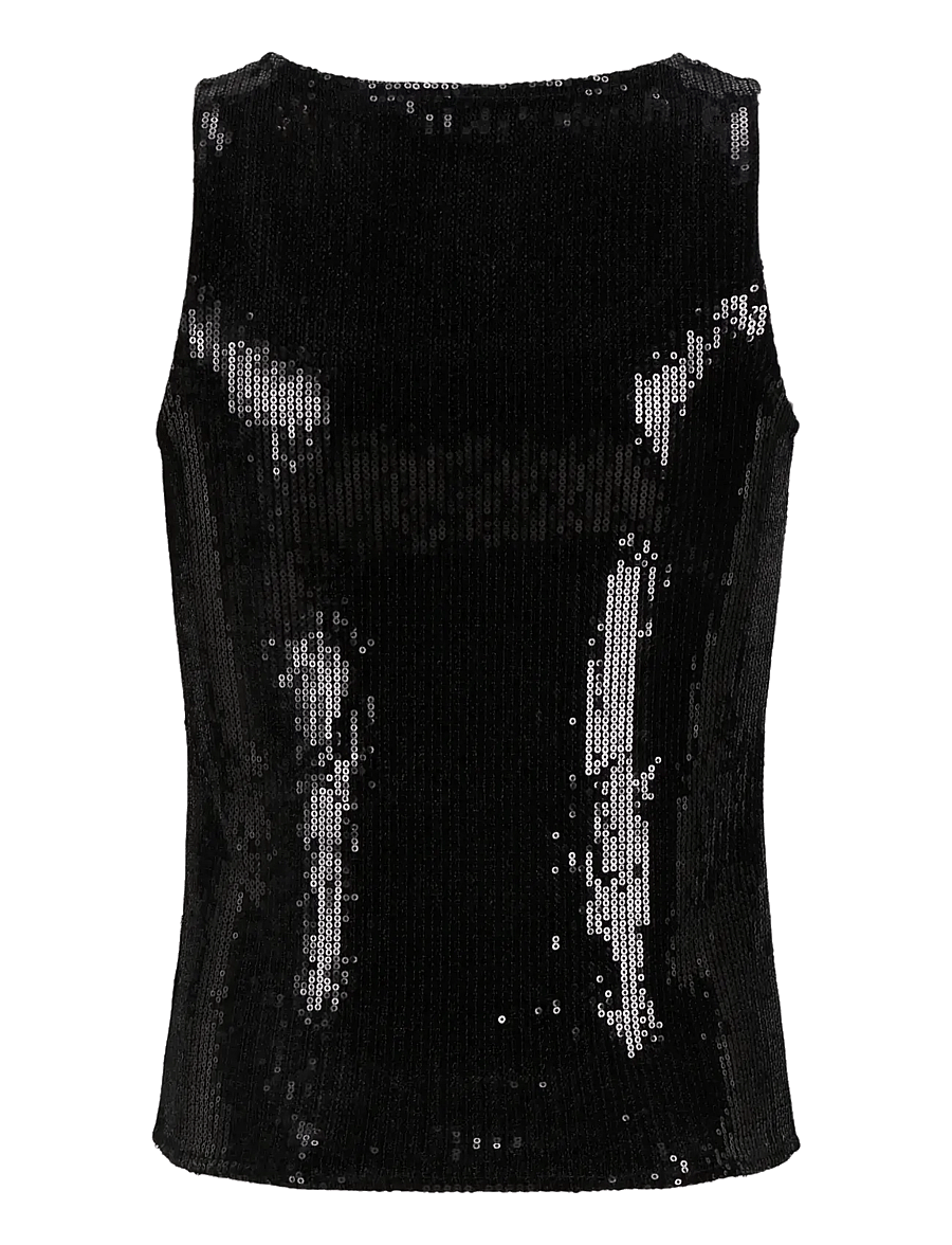 JJXX Kids - JXNANI SEQUIN SL TOP WVN GRL - tanktops - black - 1