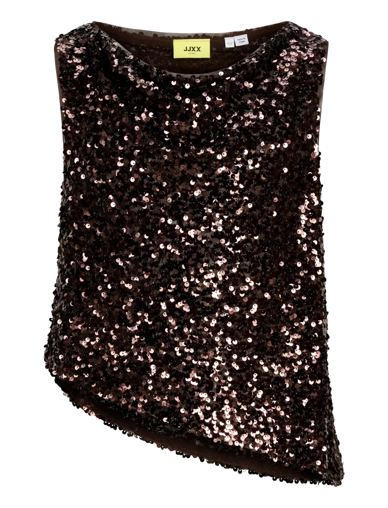 JJXX Kids JXZOLA SEQUIN SL TOP WVN GRL - Kläder - DEMITASSE / brown