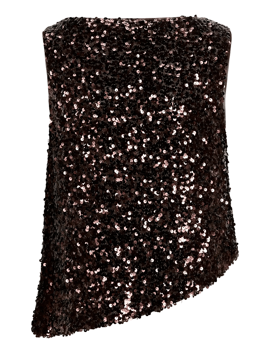 JJXX Kids - JXZOLA SEQUIN SL TOP WVN GRL - linnen - demitasse - 1