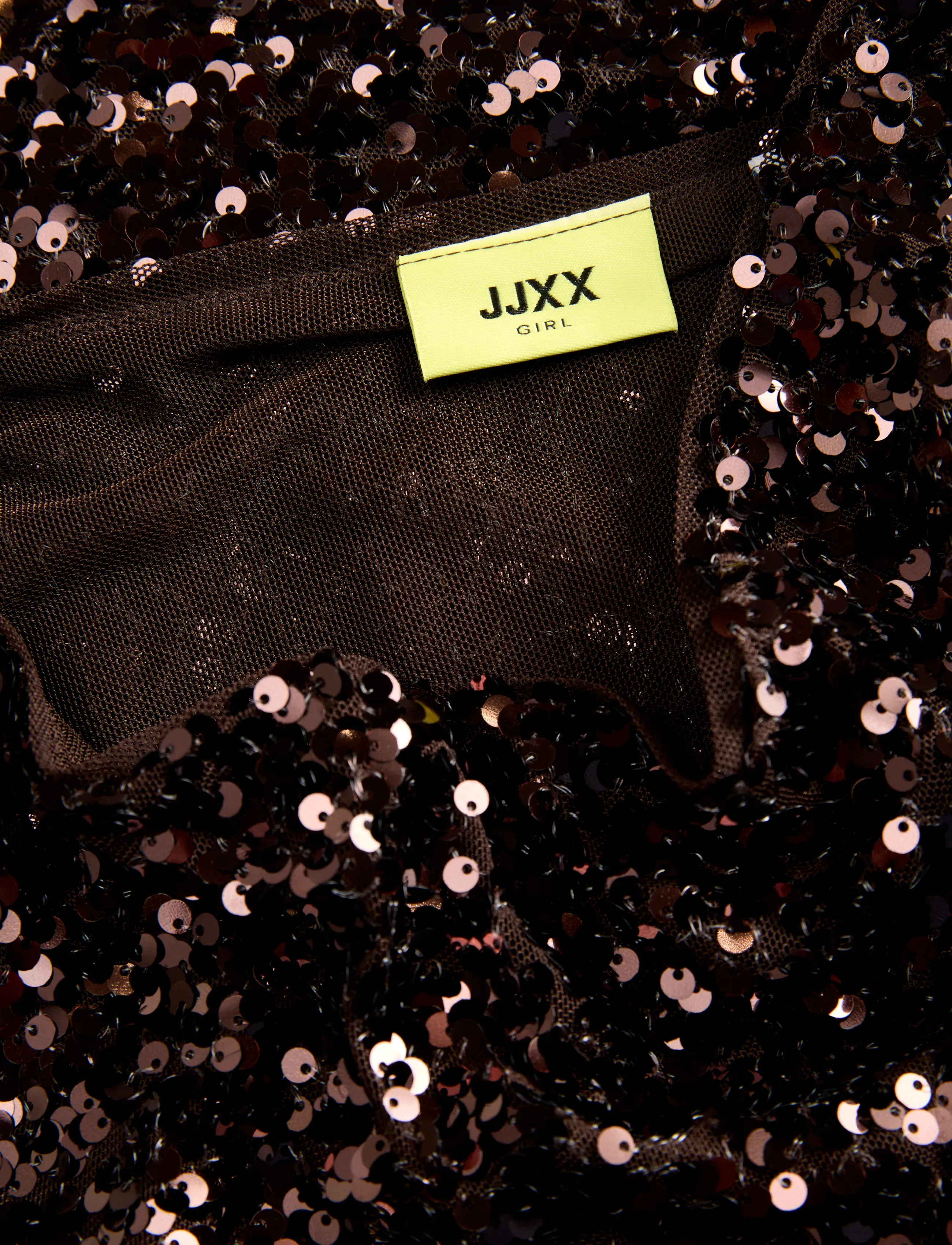 JJXX Kids - JXZOLA SEQUIN SL TOP WVN GRL - linnen - demitasse - 3