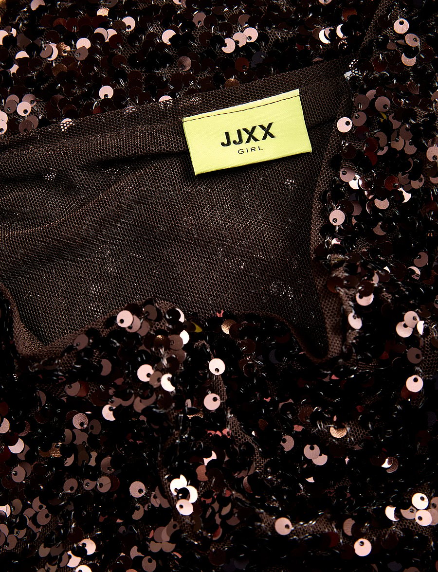 JJXX Kids - JXZOLA SEQUIN SL TOP WVN GRL - linnen - demitasse - 3