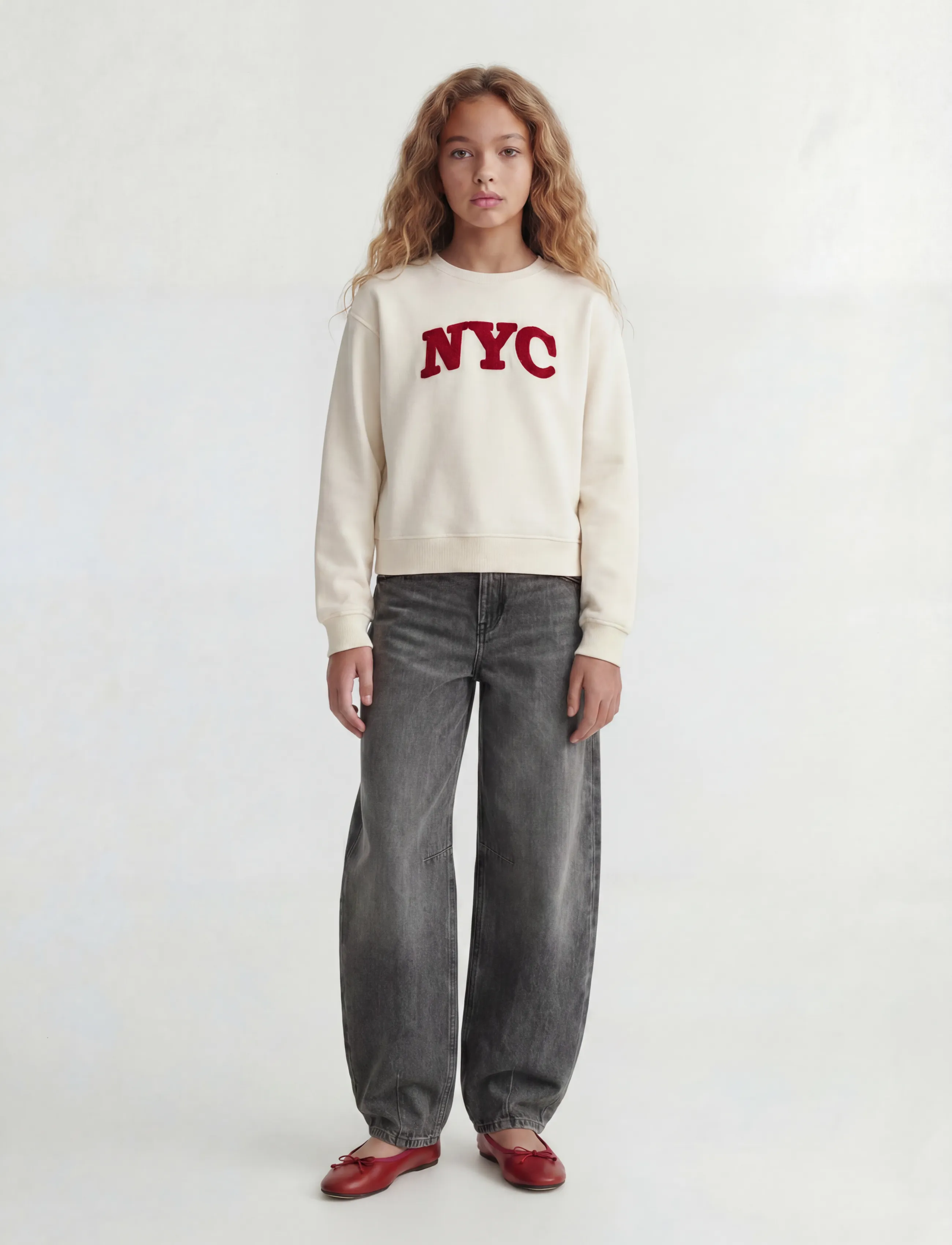 JJXX Kids - JXTATUM TERRY PATCH CREW SWT GRL - sweatshirts - cloud dancer - 4