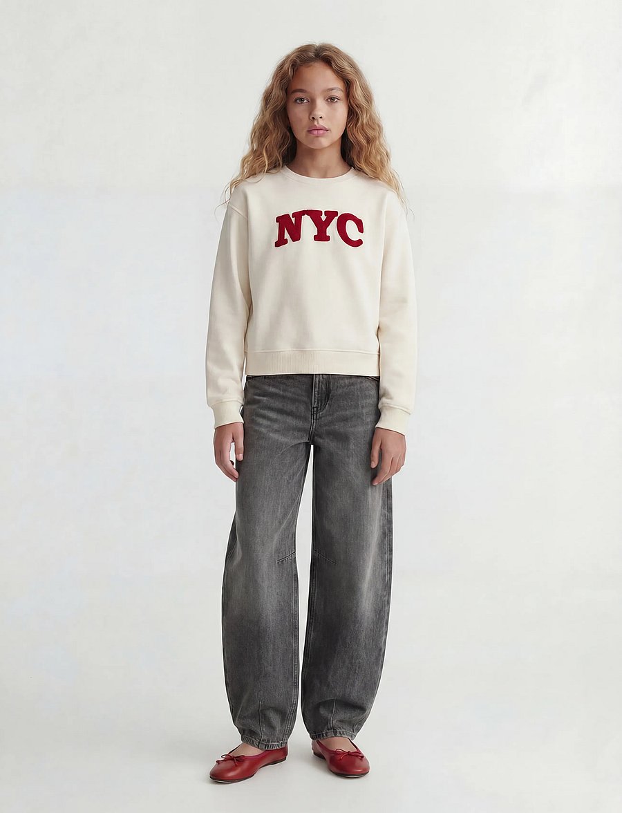 JJXX Kids - JXTATUM TERRY PATCH CREW SWT GRL - sweatshirts - cloud dancer - 4