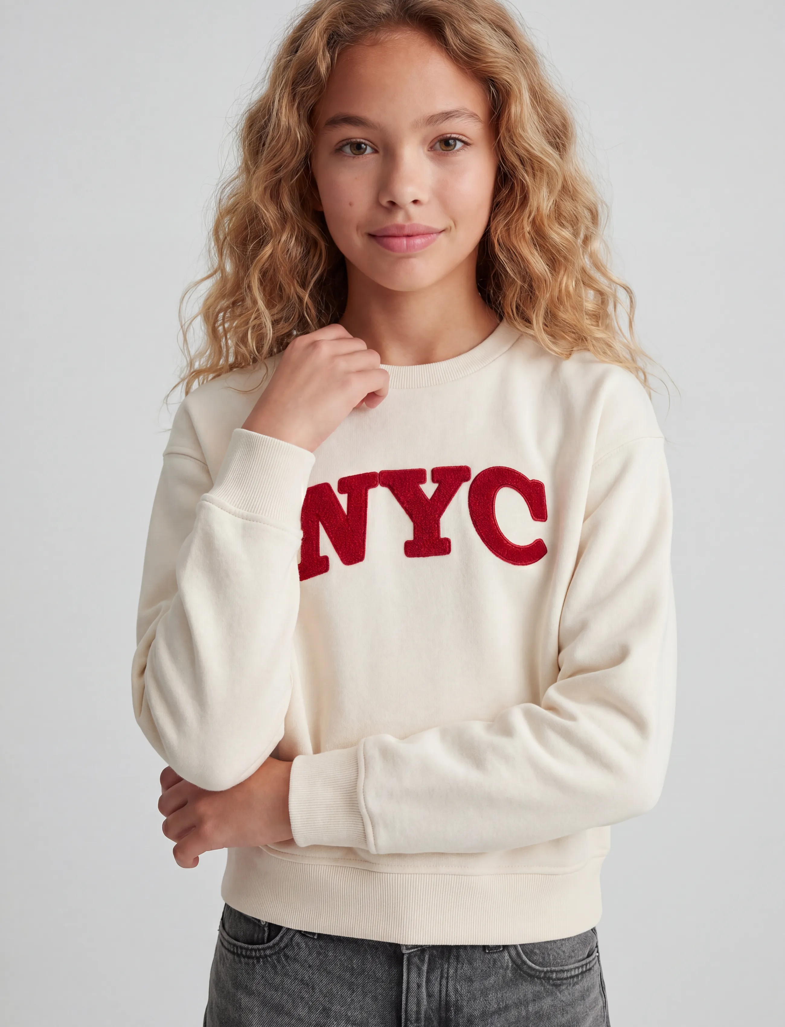 JJXX Kids - JXTATUM TERRY PATCH CREW SWT GRL - sweatshirts - cloud dancer - 5