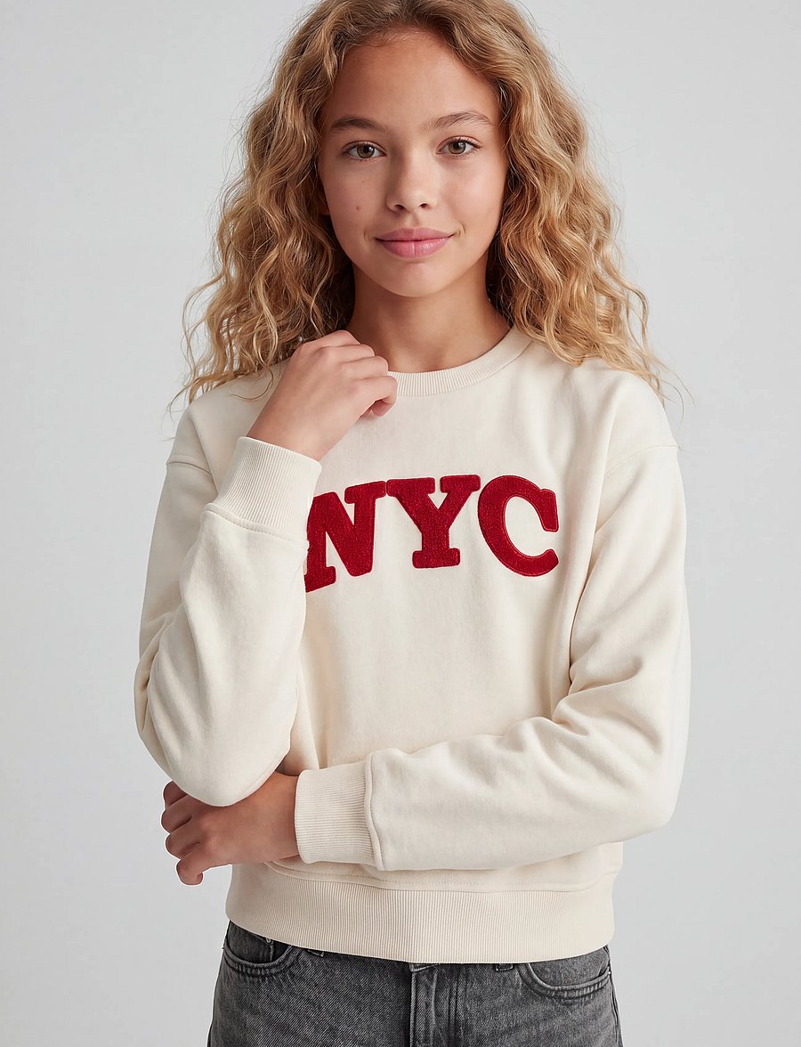 JJXX Kids - JXTATUM TERRY PATCH CREW SWT GRL - sweatshirts - cloud dancer - 5