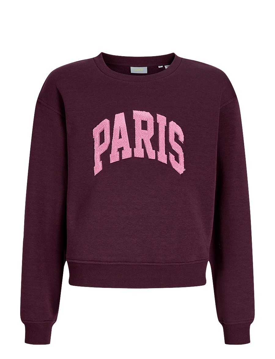 JJXX Kids - JXTATUM TERRY PATCH CREW SWT GRL - sweatshirts - winetasting - 1