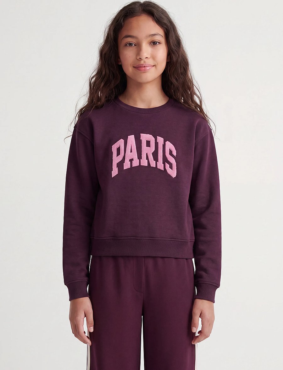 JJXX Kids - JXTATUM TERRY PATCH CREW SWT GRL - sweatshirts - winetasting - 0