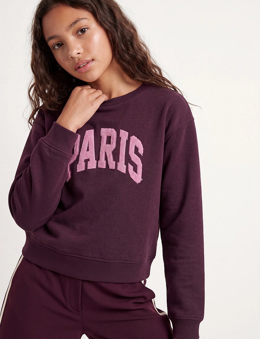 JJXX Kids - JXTATUM TERRY PATCH CREW SWT GRL - sweatshirts - winetasting - 5