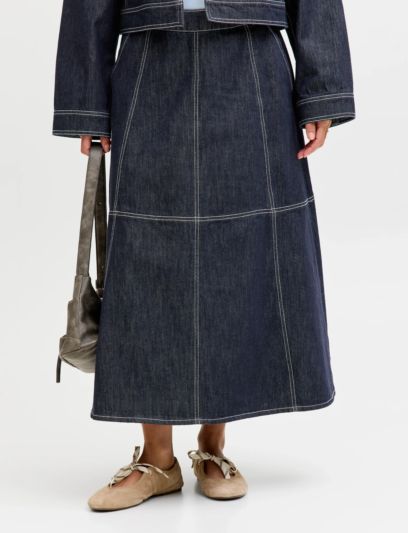 JJXX Jxamelia Long Denim Skirt R336 Dnm - Navy - XS