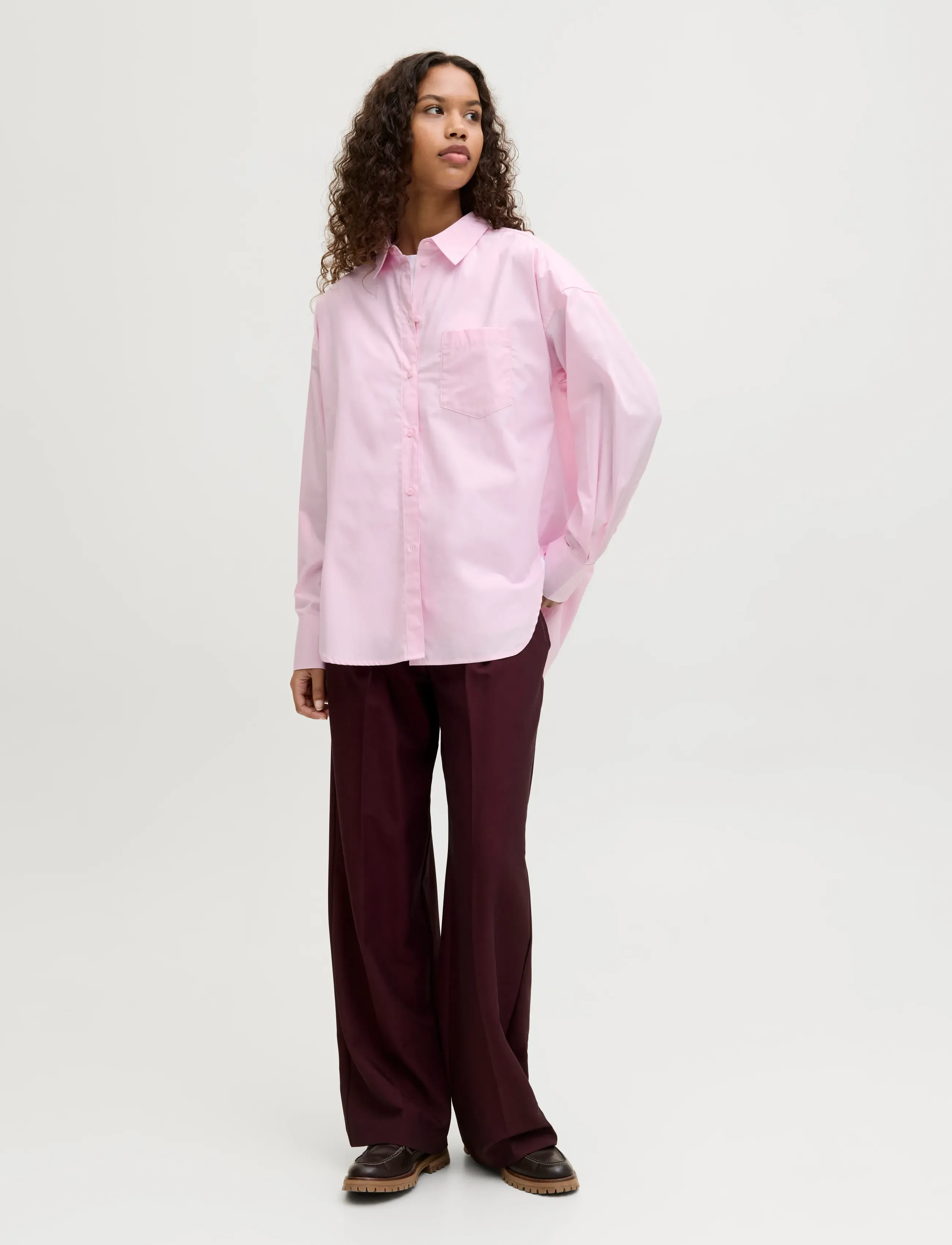 JJXX - JXJAMIE LS RELAXED POPLIN SHIRT WVN NOOS - langermede skjorter - pink lady - 4