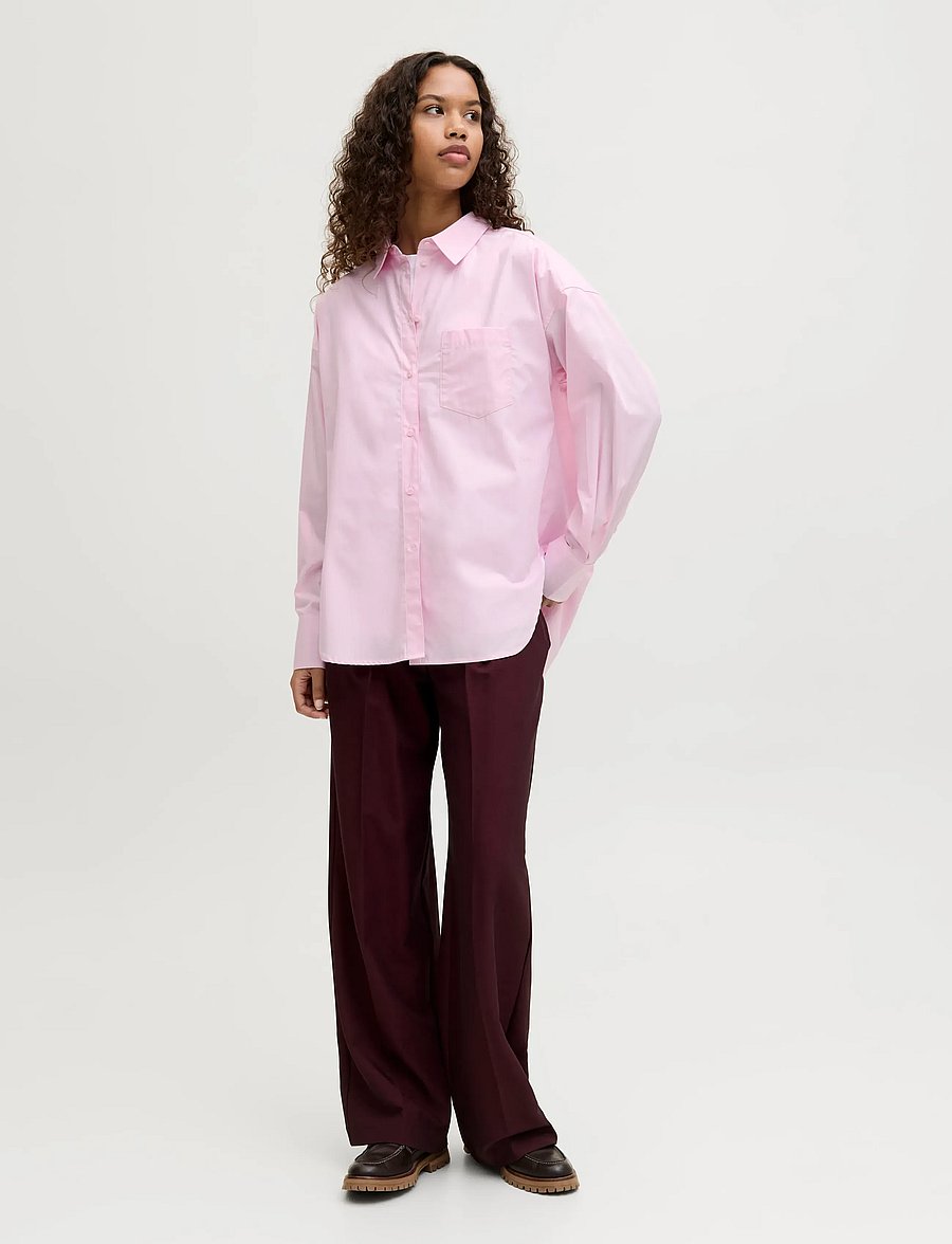 JJXX - JXJAMIE LS RELAXED POPLIN SHIRT WVN NOOS - langärmlige hemden - pink lady - 4
