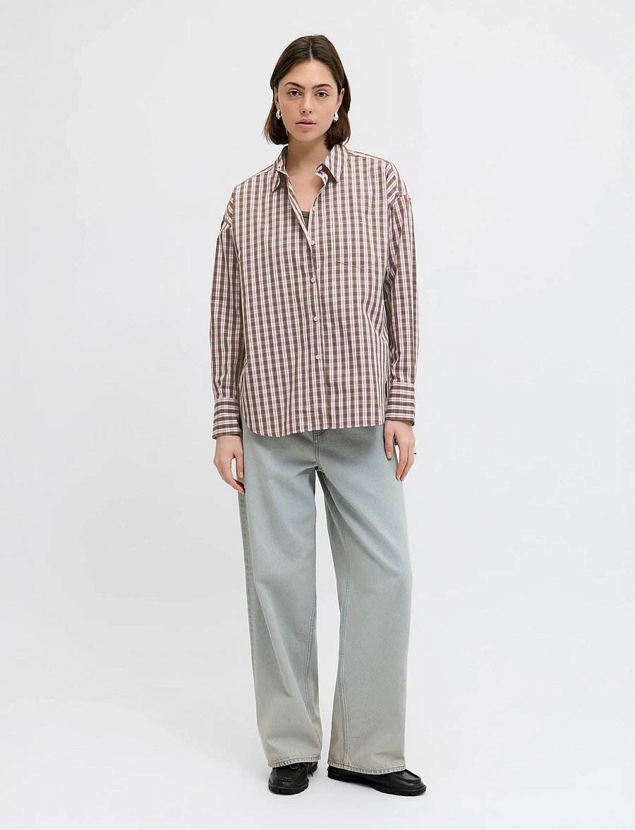 JJXX - JXJAMIE LS RELAXED POPLIN SHIRT WVN NOOS - langärmlige hemden - pink lady - 4