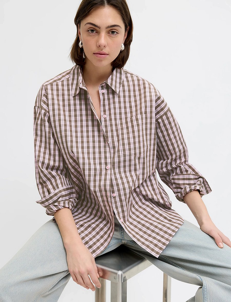 JJXX - JXJAMIE LS RELAXED POPLIN SHIRT WVN NOOS - langärmlige hemden - pink lady - 5