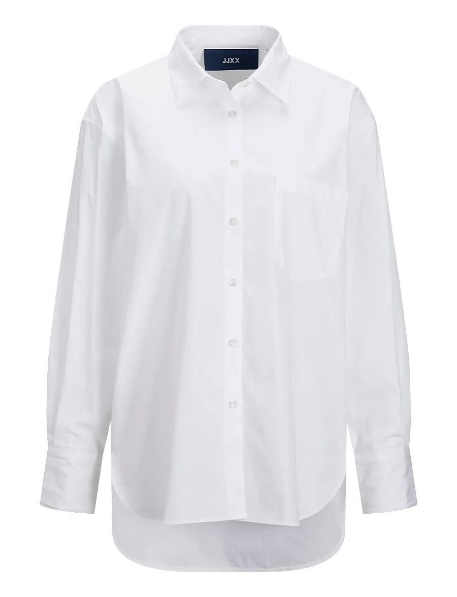 JJXX - JXJAMIE LS RELAXED POPLIN SHIRT WVN NOOS - langärmlige hemden - white - 1