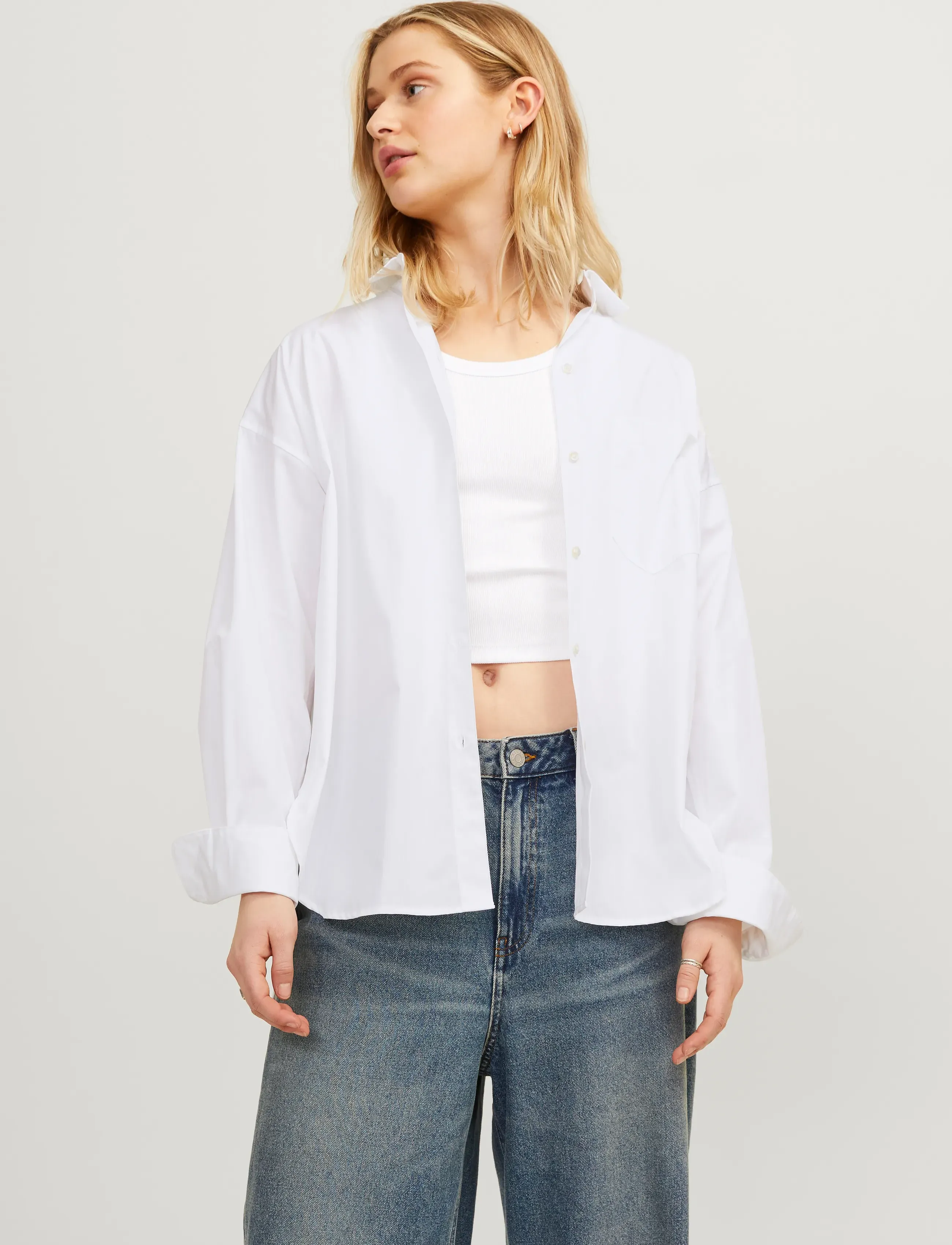 JJXX JXJAMIE LS RELAXED POPLIN SHIRT WVN NOOS - Blusen & Hemden - WHITE / white